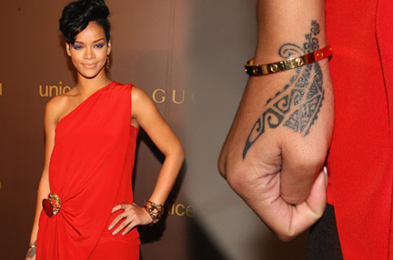  hand tattoo… “It's tribal,” she said at the charity's annual Snowflake 